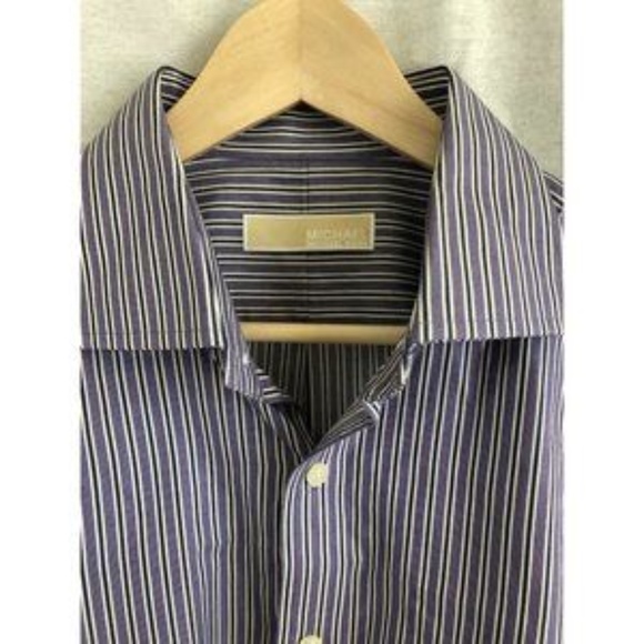Michael Kors Men's Dress Shirt Striped Button-Down - Picture 3 of 12
